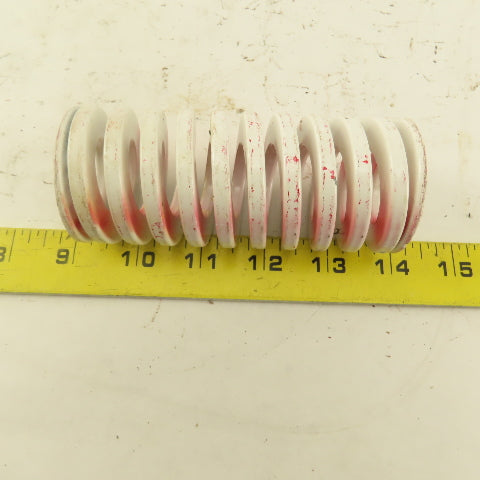 White Red Die Spring 7/8" ID x 2" OD  0.2195 Square Wire 4-1/2" Long