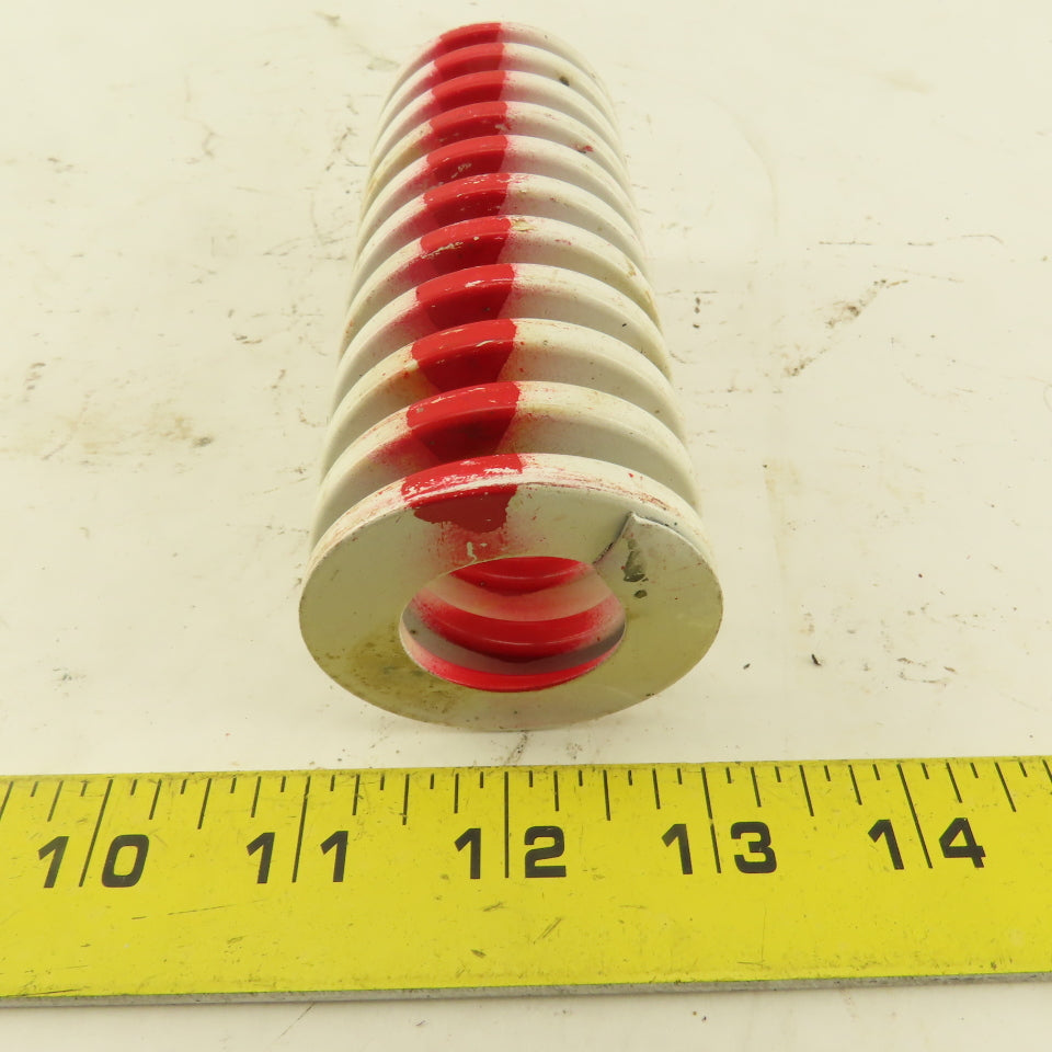 White Red Die Spring 7/8" ID x 2" OD  0.2195 Square Wire 4-1/2" Long