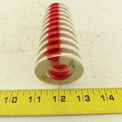 White Red Die Spring 7/8" ID x 2" OD  0.2195 Square Wire 4-1/2" Long