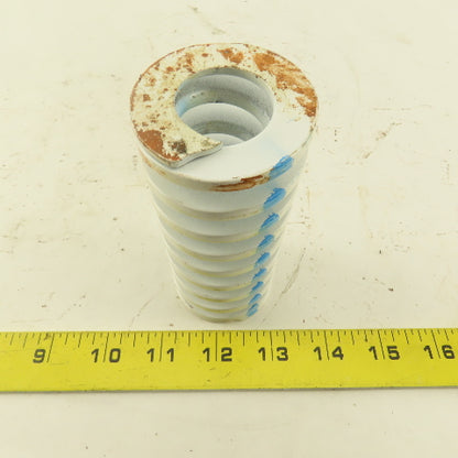 White Blue Die Spring 7/8" ID x 2" OD  0.1990 Square Wire 4-1/2" Long