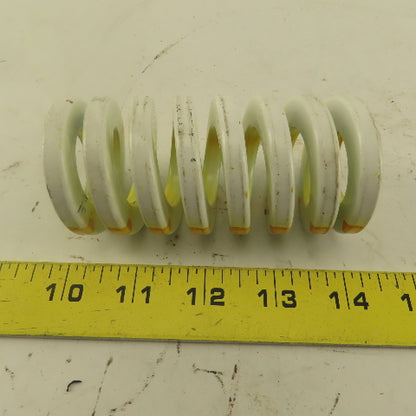White Yellow Die Spring 7/8" ID x 2" OD  0.282 Square Wire 4" Long