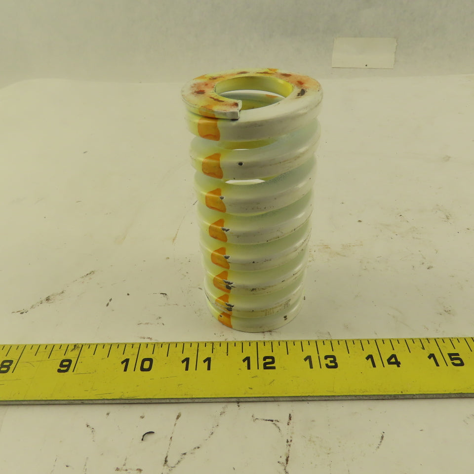White Yellow Die Spring 7/8" ID x 2" OD  0.282 Square Wire 4" Long