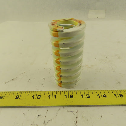 White Yellow Die Spring 7/8" ID x 2" OD  0.282 Square Wire 4" Long