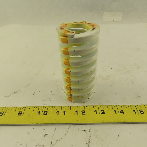 White Yellow Die Spring 7/8" ID x 2" OD  0.282 Square Wire 4" Long