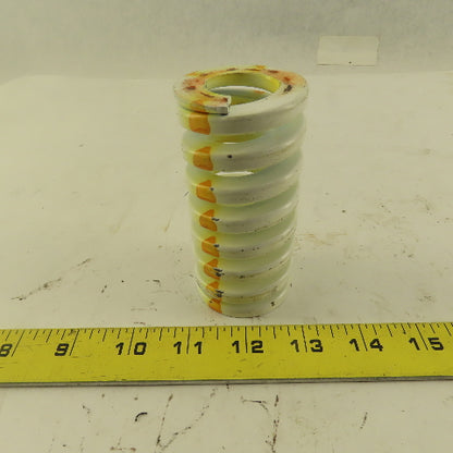 White Yellow Die Spring 7/8" ID x 2" OD  0.282 Square Wire 4" Long