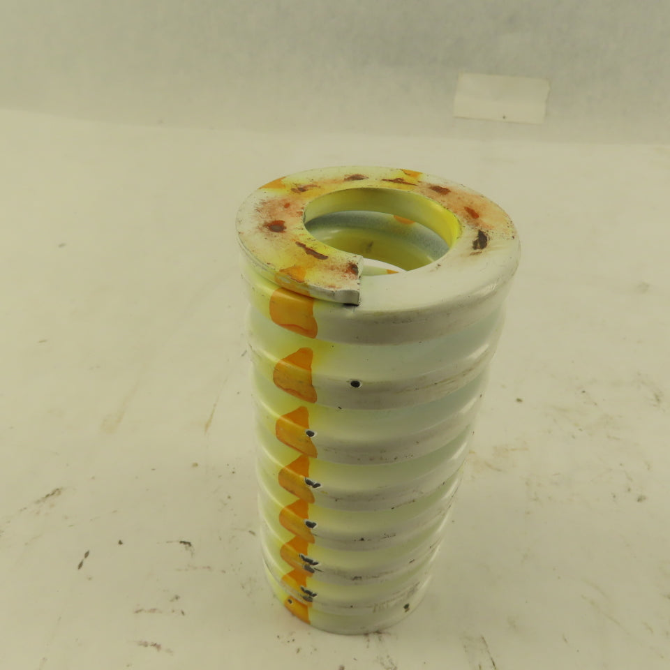 White Yellow Die Spring 7/8" ID x 2" OD  0.282 Square Wire 4" Long