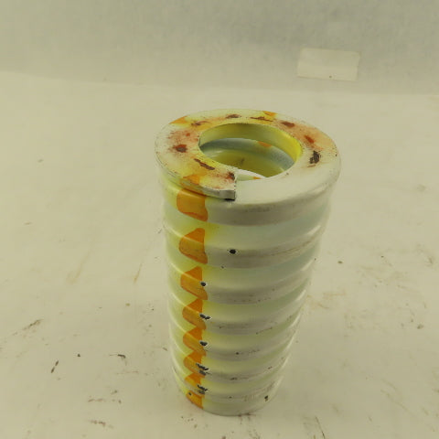 White Yellow Die Spring 7/8" ID x 2" OD  0.282 Square Wire 4" Long