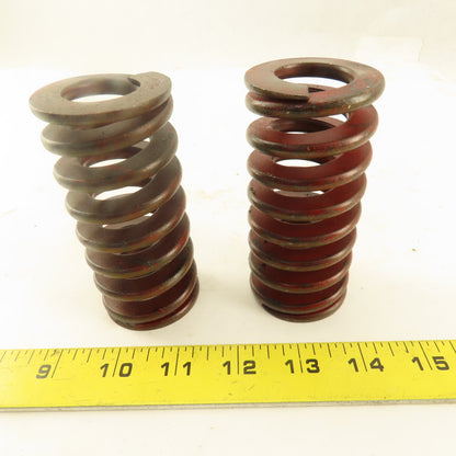 Red Die Spring 15/16" ID x 2" OD 0.250" Wire 4" OAL Lot Of 2