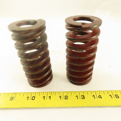 Red Die Spring 15/16" ID x 2" OD 0.250" Wire 4" OAL Lot Of 2