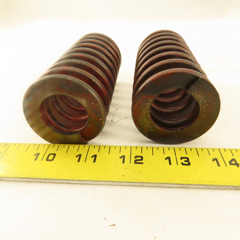 Red Die Spring 15/16" ID x 2" OD 0.250" Wire 4" OAL Lot Of 2