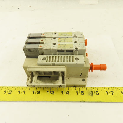 SMC SV2100-5FU SS5V2-16FD1-03B Solenoid Valve Bank Manifold 24 VDC
