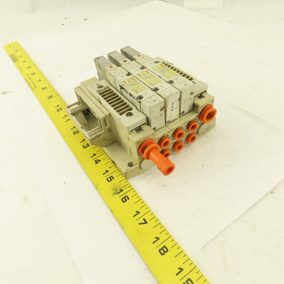 SMC SV2100-5FU SS5V2-16FD1-03B Solenoid Valve Bank Manifold 24 VDC