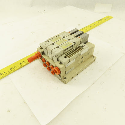 SMC SV2100-5FU SS5V2-16FD1-03B Solenoid Valve Bank Manifold 24 VDC