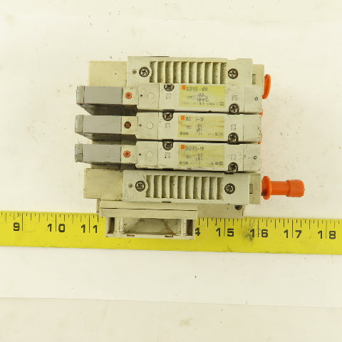 SMC SV2100-5FU SS5V2-16FD1-03B Solenoid Valve Bank Manifold 24 VDC