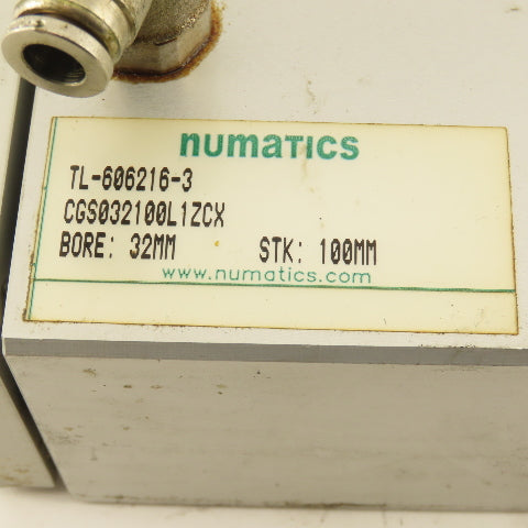 Numatics CGS032100L1ZCX 32mm Bore 100mm Stroke Non Rotating Guided Cylinder