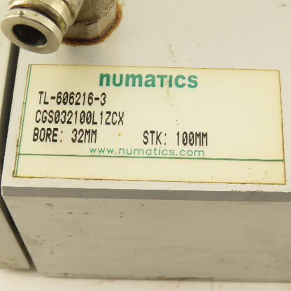 Numatics CGS032100L1ZCX 32mm Bore 100mm Stroke Non Rotating Guided Cylinder