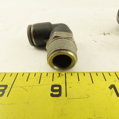 3/8" OD 3/8" NPT Thread Nylon Push to Connect Male 90° Elbow Lot of 10