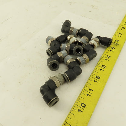 3/8" OD 3/8" NPT Thread Nylon Push to Connect Male 90° Elbow Lot of 10