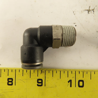 3/8" OD 3/8" NPT Thread Nylon Push to Connect Male 90° Elbow Lot of 10