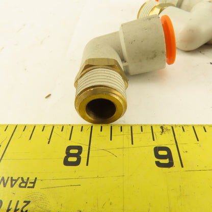 1/2" OD 3/8" NPT Thread Nylon Push to Connect Male 90° Elbow Lot of 13