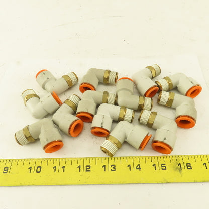 1/2" OD 3/8" NPT Thread Nylon Push to Connect Male 90° Elbow Lot of 13