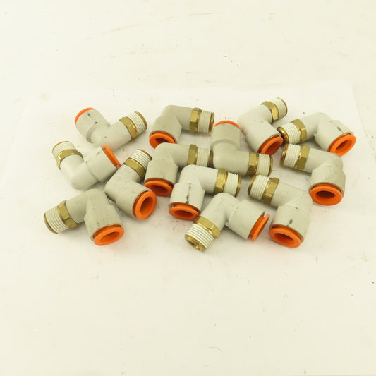 1/2" OD 3/8" NPT Thread Nylon Push to Connect Male 90° Elbow Lot of 13