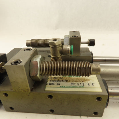 Numatics 3/4" Bore 8-1/2" And 5" Double Length Stroke Guided Cylinder