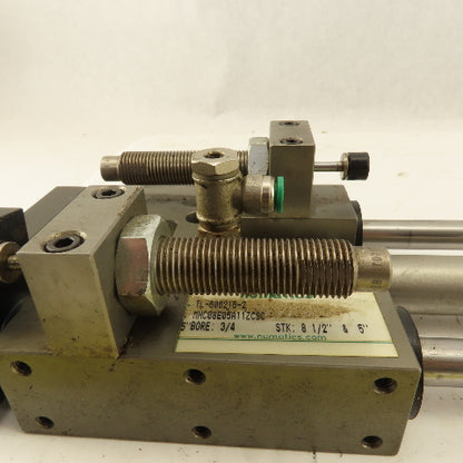 Numatics 3/4" Bore 8-1/2" And 5" Double Length Stroke Guided Cylinder
