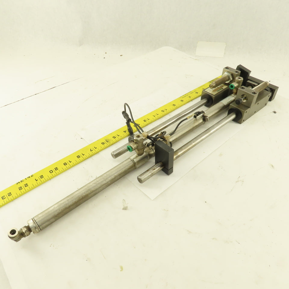Numatics 3/4" Bore 8-1/2" And 5" Double Length Stroke Guided Cylinder