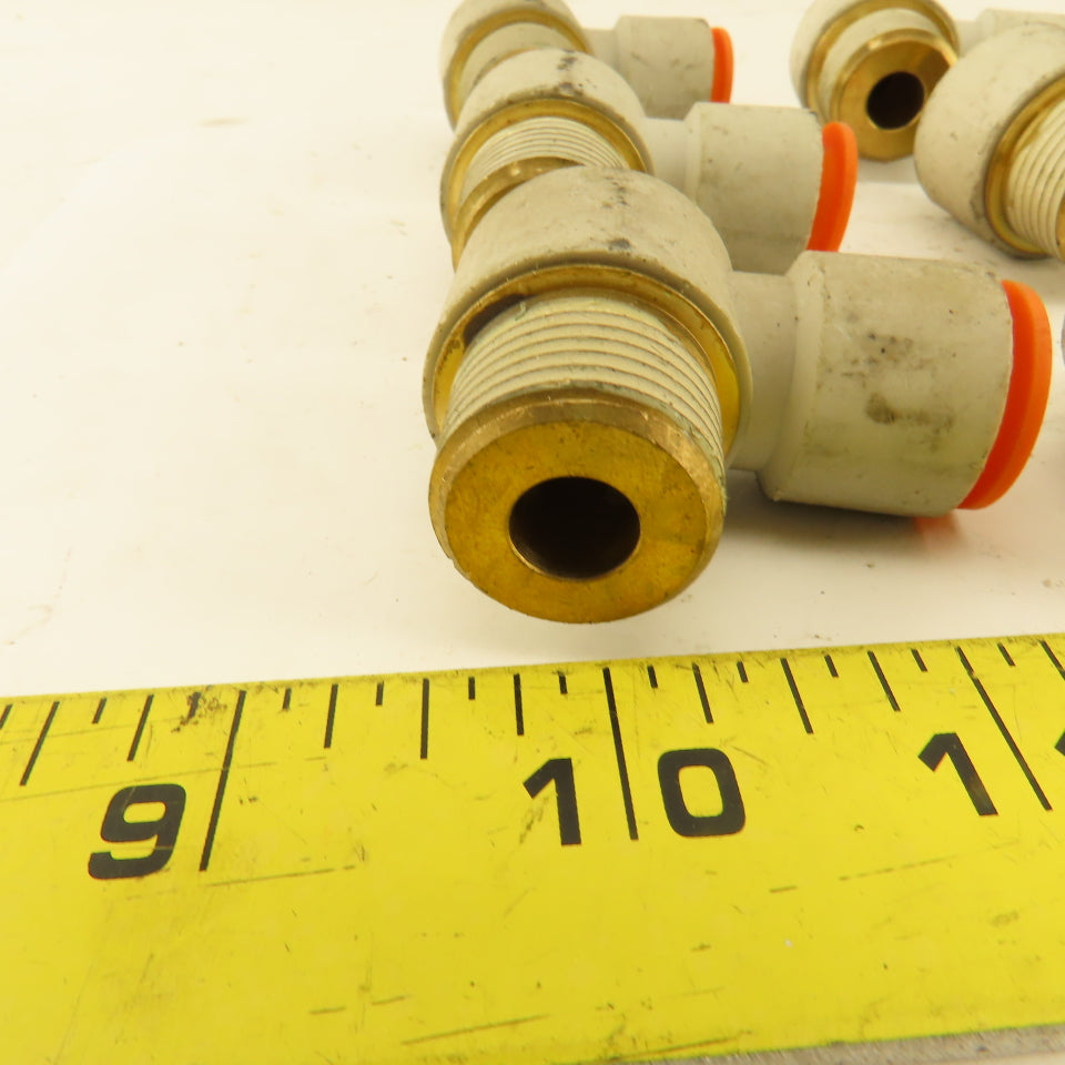 1/2" OD 1/2" NPT Thread Nylon Push to Connect Male 90° Elbow Lot of 9
