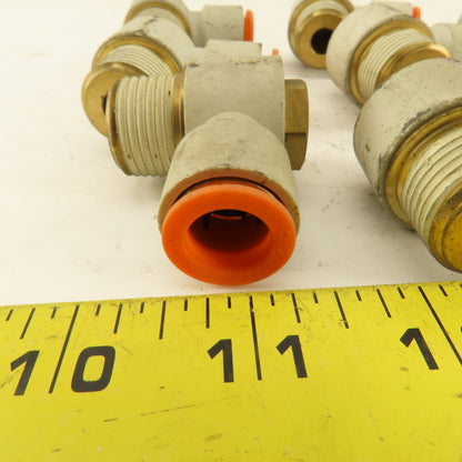 1/2" OD 1/2" NPT Thread Nylon Push to Connect Male 90° Elbow Lot of 9