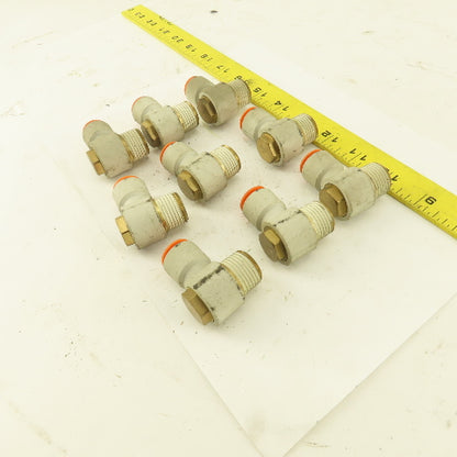 1/2" OD 1/2" NPT Thread Nylon Push to Connect Male 90° Elbow Lot of 9