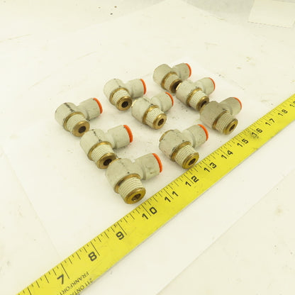 1/2" OD 1/2" NPT Thread Nylon Push to Connect Male 90° Elbow Lot of 9