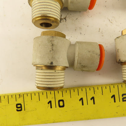 1/2" OD 1/2" NPT Thread Nylon Push to Connect Male 90° Elbow Lot of 9