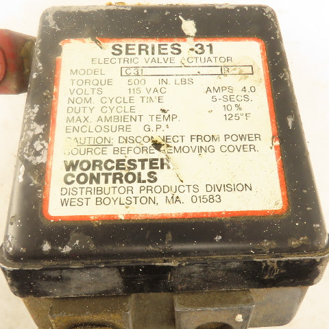 Worcester Controls C31 2" NPT Electric Valve Actuator 115V AC