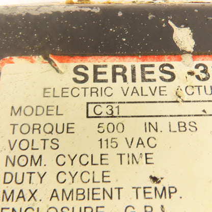 Worcester Controls C31 2" NPT Electric Valve Actuator 115V AC