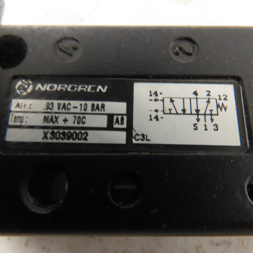 Norgren X3039002 Pressure Or Vacuum Spring Pilot 5/2 Air Valve 1/8NPT
