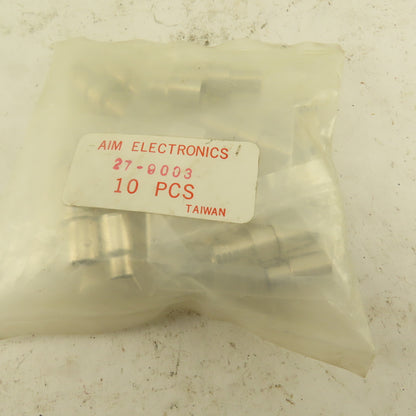 Aim Electronics 27-9003 Female Crimp RF Connector Coaxial Lot Of 10