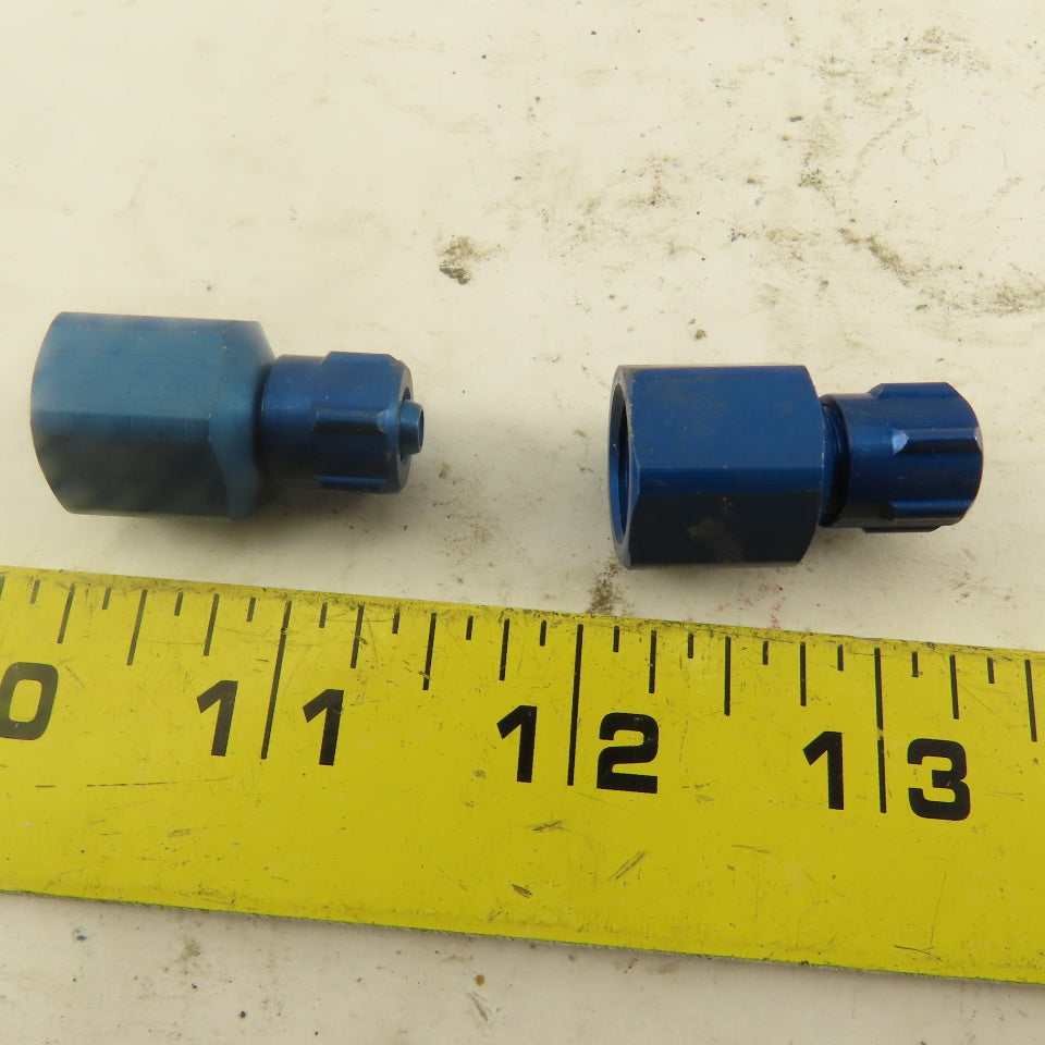 3/16" ID x 1/4" OD Tube 1/4" Female NPT Aluminum Fitting Lot Of 2