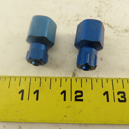 3/16" ID x 1/4" OD Tube 1/4" Female NPT Aluminum Fitting Lot Of 2