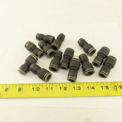3/8" Tube x 1/2" Tube Nylon Union Fitting Lot of 13