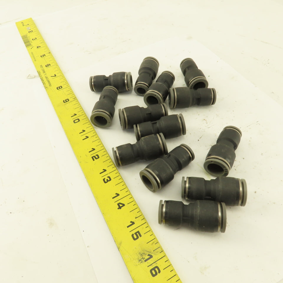 3/8" Tube x 1/2" Tube Nylon Union Fitting Lot of 13