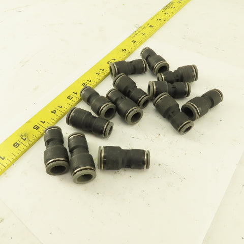 3/8" Tube x 1/2" Tube Nylon Union Fitting Lot of 13