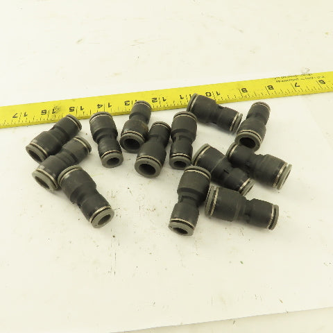 3/8" Tube x 1/2" Tube Nylon Union Fitting Lot of 13