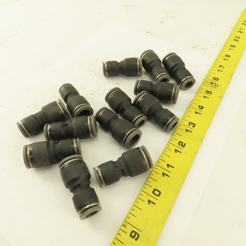 3/8" Tube x 1/2" Tube Nylon Union Fitting Lot of 13