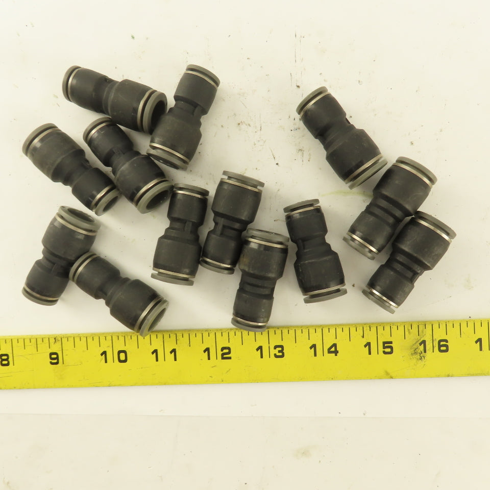 3/8" Tube x 1/2" Tube Nylon Union Fitting Lot of 13
