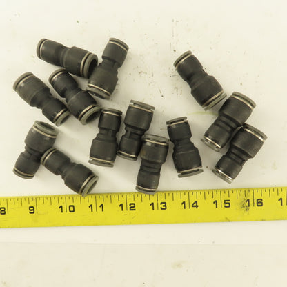 3/8" Tube x 1/2" Tube Nylon Union Fitting Lot of 13