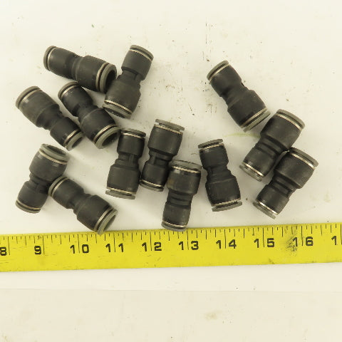 3/8" Tube x 1/2" Tube Nylon Union Fitting Lot of 13