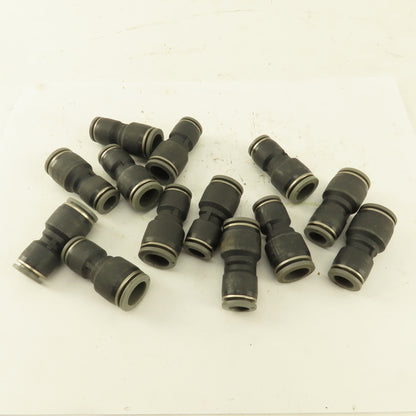 3/8" Tube x 1/2" Tube Nylon Union Fitting Lot of 13