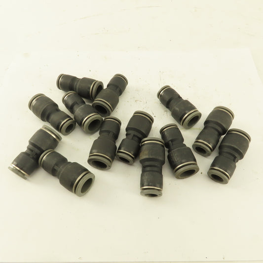 3/8" Tube x 1/2" Tube Nylon Union Fitting Lot of 13